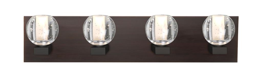 Besa, Boca Vanity, Clear Bubble, Bronze Finish, 4x5W LED