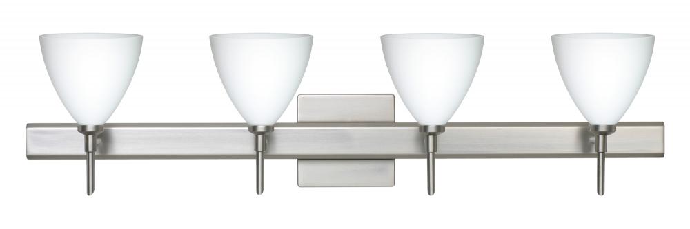 Besa Wall With SQ Canopy Mia Satin Nickel Opal Matte 4x5W LED