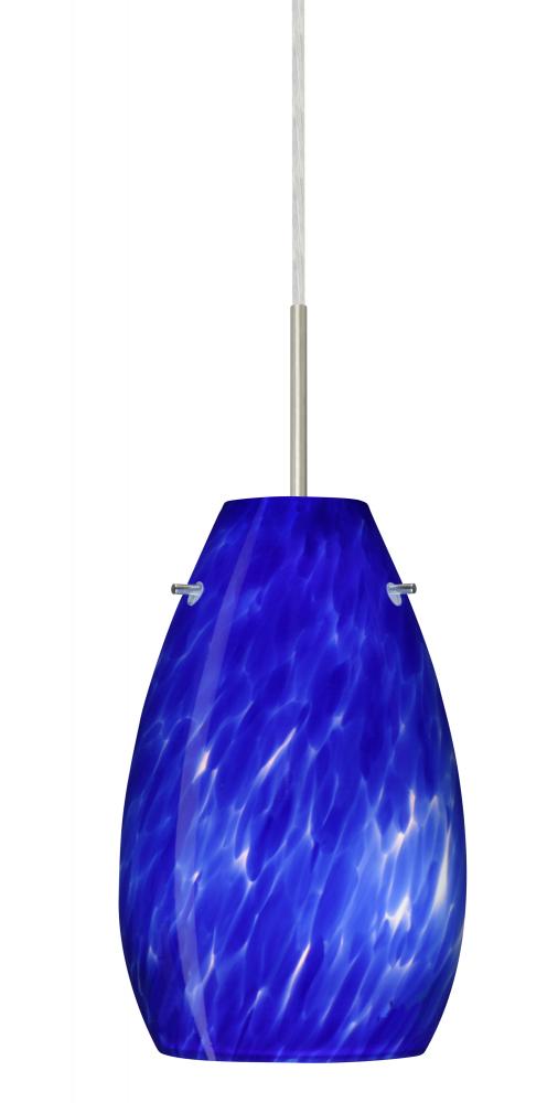 Besa Pera 9 Pendant For Multiport Canopy Satin Nickel Blue Cloud 1x100W Medium Base