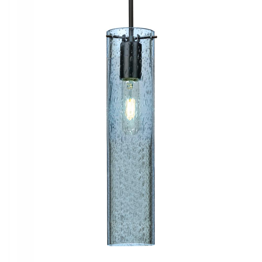 Besa, Juni 16 Pendant For Multiport Canopy, Blue Bubble, Black, 1x4W LED Filament