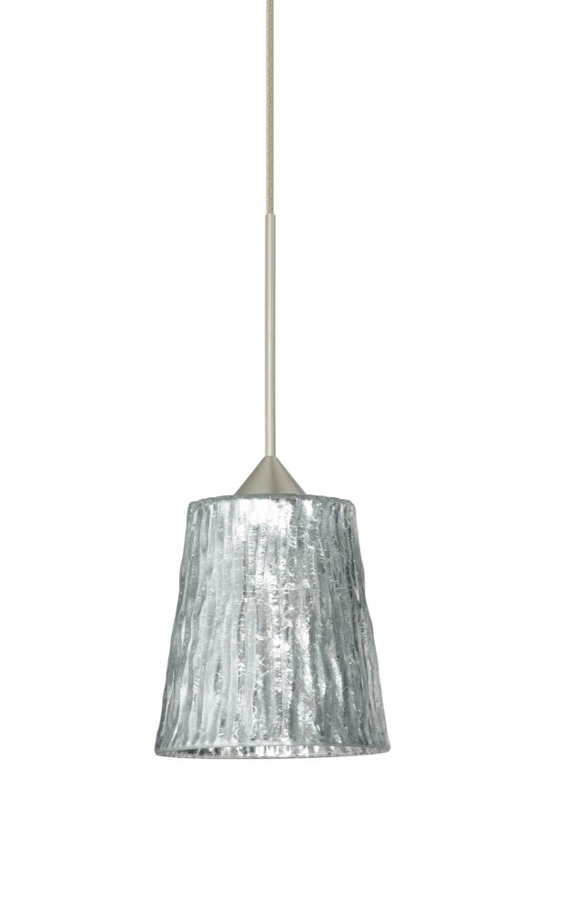 Besa Pendant For Multiport Canopy Nico 4 Satin Nickel Stone Silver Foil 1x35W Halogen