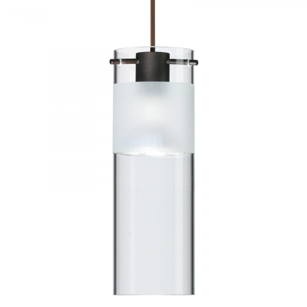 Besa, Scope 7 Cord Pendant for Multiport Canopy, Clear/Frost, Bronze Finish, 1x50W MAX GY6.35 Base