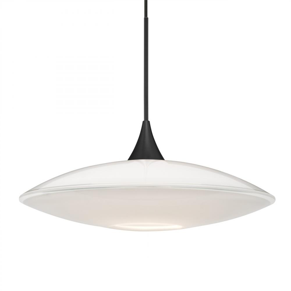 Besa Pendant Spazio, Black Finish, Opal Glossy 1x50W MAX GY6.35 Base