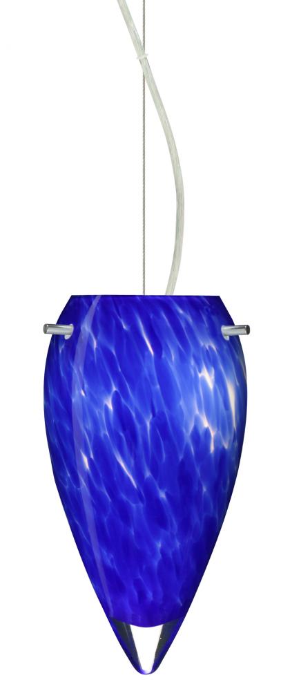 Besa Juli LED Cable Pendant Blue Cloud Satin Nickel 1x9W LED