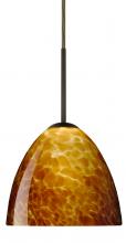 Besa Lighting 1BT-757218-LED-BR - Besa Sasha LED Pendant 1Bt Amber Cloud Bronze 1x9W LED