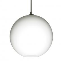 Besa Lighting 1JC-COCO1207-LED-BK - Besa Coco 12 Pendant, Opal Matte, Black Finish, 1x9W LED