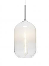 Besa Lighting 1JC-OMEGA12WH-EDIL-SN - Besa, Omega 12 Cord Pendant, White/Clear, Satin Nickel Finish, 1x4W LED Filament