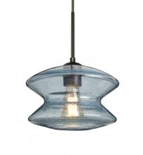 Besa Lighting 1JC-ZENBL-EDIL-BR - Besa, Zen Cord Pendant, Blue Bubble, Bronze Finish, 1x8W LED Filament