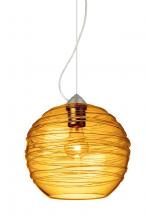 Besa Lighting 1KX-462782-SN - Besa Wave 10 Pendant Satin Nickel Amber 1x60W Medium Base