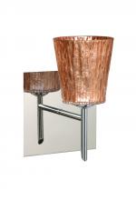 Besa Lighting 1SW-5125CF-LED-CR-SQ - Besa Wall With SQ Canopy Nico 4 Chrome Stone Copper Foil 1x5W LED