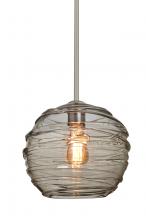 Besa Lighting 1TT-462702-EDIL-SN - Besa Wave 10 Stem Pendant Satin Nickel Smoke 1x8W LED Filament