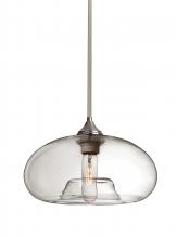 Besa Lighting 1TT-BANACL-SN - Besa Stem Pendant Bana Satin Nickel Clear 1x60W Medium Base