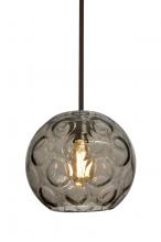 Besa Lighting 1TT-BOMYSM-EDIL-BR - Besa Bombay Cord Pendant, Smoke, Bronze Finish, 1x8W LED Filament