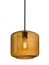 Besa Lighting 1TT-NILES10AM-EDIL-BR - Besa Niles 10 Pendant, Amber Bubble, Bronze Finish, 1x4W LED Filament