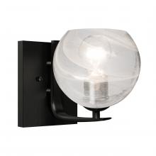 Besa Lighting 1WC-JILLYCL-BK - Besa, Jilly Vanity, Vapor Clear, Black Finish, 1x60W E26 Base