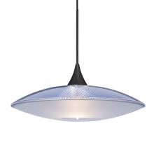 Besa Lighting 1XT-6294BL-BK - Besa Pendant Spazio, Black Finish, Blue/Frost 1x50W MAX GY6.35 Base