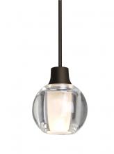 Besa Lighting 1XT-BOCA3CL-LED-BR - Besa, Boca 3 Cord Pendant, Clear, Bronze Finish, 1x3W LED