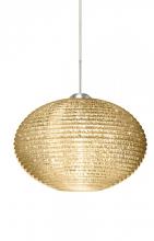 Besa Lighting 1JC-4913GD-LED-SN - Besa Pendant Pape 12 Satin Nickel Gold Glitter 1x9W LED