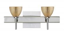 Besa Lighting 2SW-1758GF-CR-SQ - Besa Divi Wall With SQ Canopy 2SW Gold Foil Chrome 2x40W G9