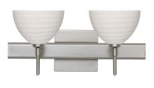 Besa Lighting 2SW-4679KR-SN-SQ - Besa Wall With SQ Canopy Brella Satin Nickel Chalk 2x40W G9