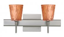 Besa Lighting 2SW-5125CF-SN-SQ - Besa Wall With SQ Canopy Nico 4 Satin Nickel Stone Copper Foil 2x40W G9