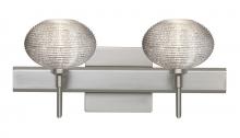 Besa Lighting 2SW-5612GL-SN-SQ - Besa Wall With SQ Canopy Lasso Satin Nickel Glitter 2x40W G9