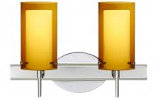 Besa Lighting 2SW-G44007-CR - Besa Pahu 4 Wall 2SW Transparent Armagnac/Opal Chrome 2x40W G9