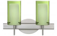 Besa Lighting 2SW-L44007-SN - Besa Pahu 4 Wall 2SW Transparent Olive/Opal Satin Nickel 2x40W G9