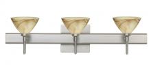 Besa Lighting 3SW-174383-SN-SQ - Besa Wall With SQ Canopy Domi Satin Nickel Mocha 3x40W G9