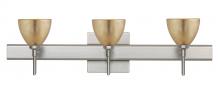 Besa Lighting 3SW-1758GF-SN-SQ - Besa Divi Wall With SQ Canopy 3SW Gold Foil Satin Nickel 3x40W G9