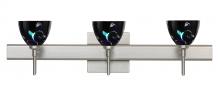 Besa Lighting 3SW-1858VB-SN-SQ - Besa Divi Wall With SQ Canopy 3SW Black Dicro Vine Satin Nickel 3x40W G9