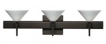 Besa Lighting 3SW-282453-BR-SQ - Besa Wall With SQ Canopy Kona Bronze White Starpoint 3x40W G9