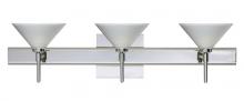 Besa Lighting 3SW-282453-CR-SQ - Besa Wall With SQ Canopy Kona Chrome White Starpoint 3x40W G9