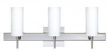 Besa Lighting 3SW-440307-LED-CR-SQ - Besa Wall With SQ Canopy Copa 3 Chrome Opal Matte 3x5W LED