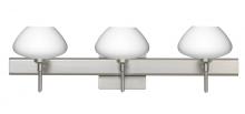 Besa Lighting 3SW-541007-LED-SN-SQ - Besa Wall With SQ Canopy Peri Satin Nickel Opal Matte 3x5W LED