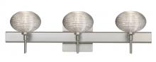 Besa Lighting 3SW-5612GL-SN-SQ - Besa Wall With SQ Canopy Lasso Satin Nickel Glitter 3x40W G9