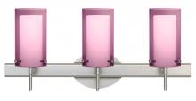 Besa Lighting 3SW-A44007-SN - Besa Pahu 4 Wall 3SW Transparent Amethyst/Opal Satin Nickel 3x40W G9