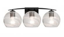 Besa Lighting 3WC-JILLYCL-EDIL-BK - Besa, Jilly Vanity, Vapor Clear, Black Finish, 3x8W LED Filament