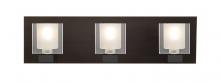 Besa Lighting 3WF-BOLOFR-LED-BR - Besa, Bolo Vanity, Clear/Frost, Bronze Finish, 3x5W LED