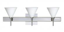 Besa Lighting 3SW-512107-CR-SQ - Besa Wall With Sq Canopy Kani Chrome Opal Matte 3x40W G9