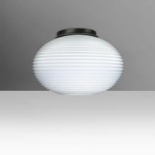 Besa Lighting 491207C-LED-BK - Besa Pape 10 Ceiling Black Finish, Opal Ribbed 1x9W LED