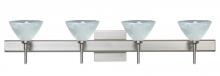 Besa Lighting 4SW-174352-SN-SQ - Besa Wall With SQ Canopy Domi Satin Nickel Marble 4x40W G9