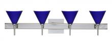 Besa Lighting 4SW-5121CM-CR-SQ - Besa Wall With Sq Canopy Kani Chrome Cobalt Blue Matte 4x40W G9