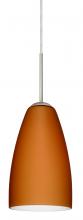 Besa Lighting J-151180-SN - Besa Riva 9 Pendant For Multiport Canopy Satin Nickel Amber Matte 1x75W Medium Base