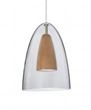 Besa Lighting J-DANOCLMD-LED-SN - Besa, Dano Cord Pendant For Multiport Canopy, Clear/Medium, Satin Nickel Finish, 1x9W