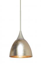 Besa Lighting RXP-1758GF-LED-SN - Besa Divi Pendant, Gold Foil, Satin Nickel, 1x9W LED