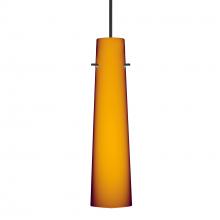 Besa Lighting X-567480-BK-DIM010 - Besa Camino Pendant for Multiport Canopy Black Amber Matte 1x50W Halogen, 0-10V Dimming