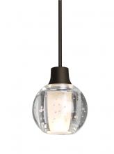 Besa Lighting X-BOCA3BB-LED-BR - Besa, Boca 3 Cord Pendant For Multiport Canopies, Clear Bubble, Bronze Finish, 1x3W L