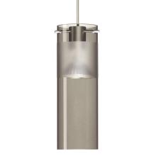 Besa Lighting XP-6527ES-LED-SN - Besa, Scope 7 Cord Pendant, Smoke/Frost, Satin Nickel Finish, 1x5W LED