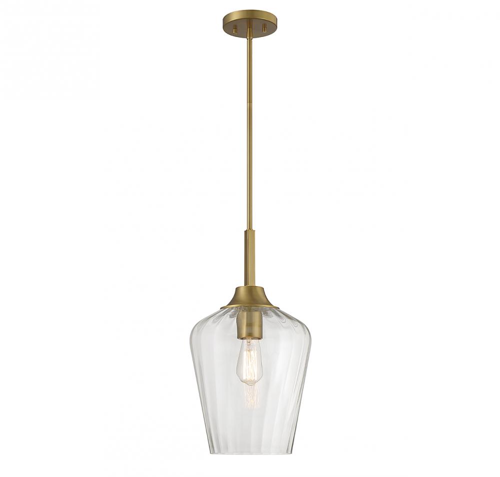 Carlton 1-Light Pendant in Warm Brass